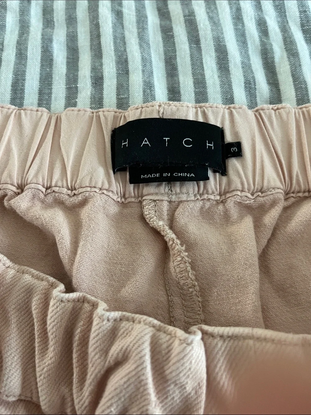 Hatch Collection Maternity Underbelly Denim Cropped/tapered Pants Blush Pink